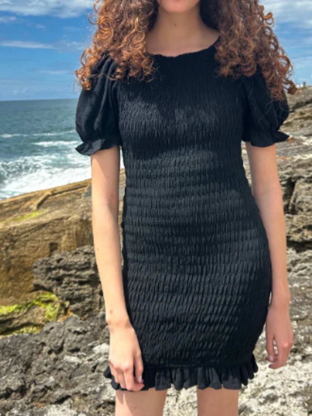 Soho Mini Dress Lisa Says Gah black rayon linen